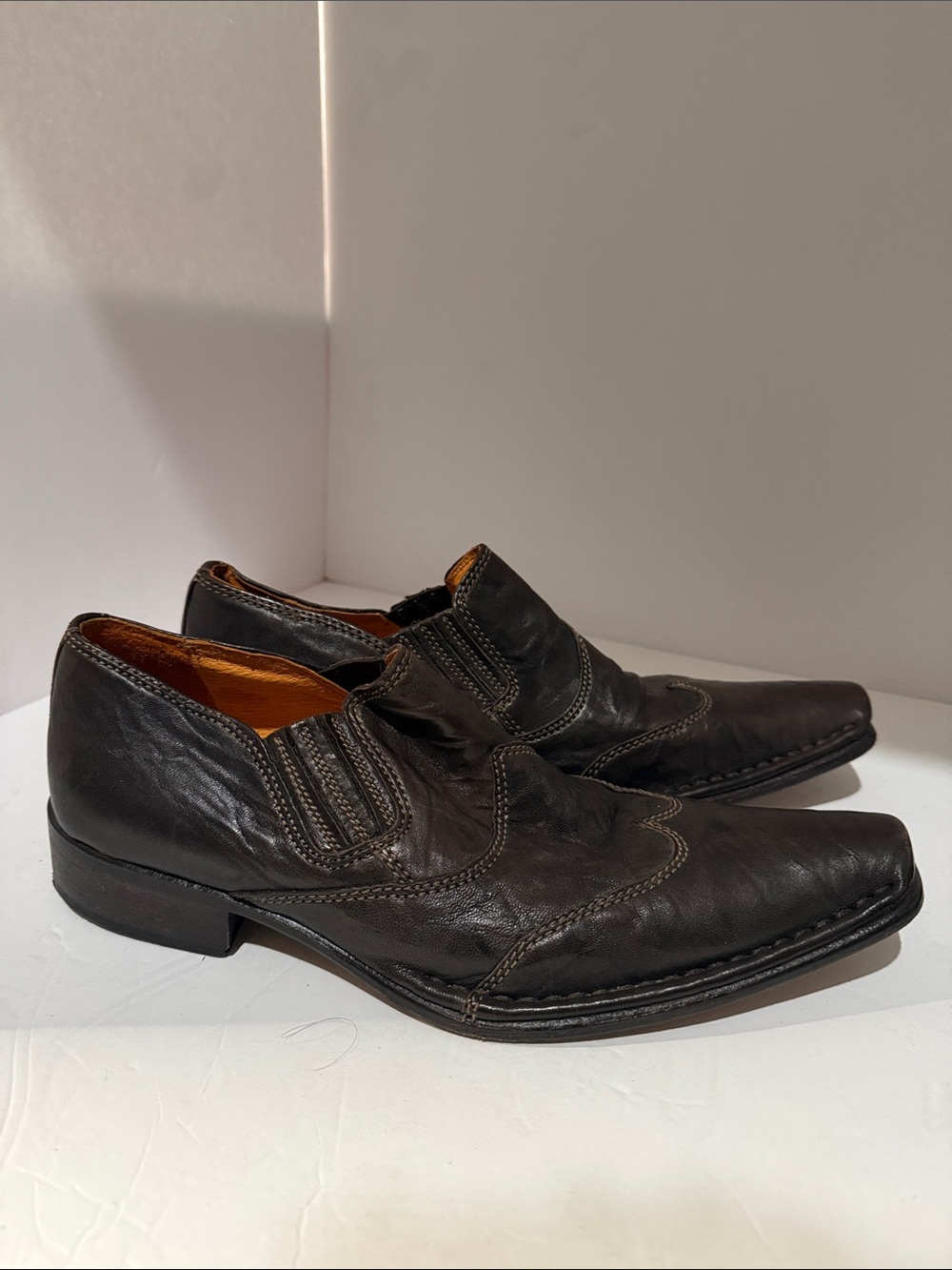 Guess by Marciano dark brown Leather Slip-On Loafers